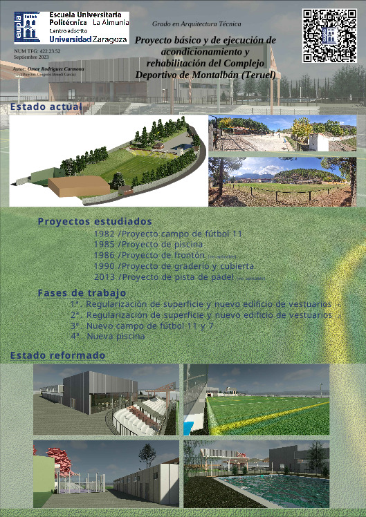 Proyecto básico y de ejecución de acondicionamiento y rehabilitación del Complejo Deportivo de Montalbán (Teruel)